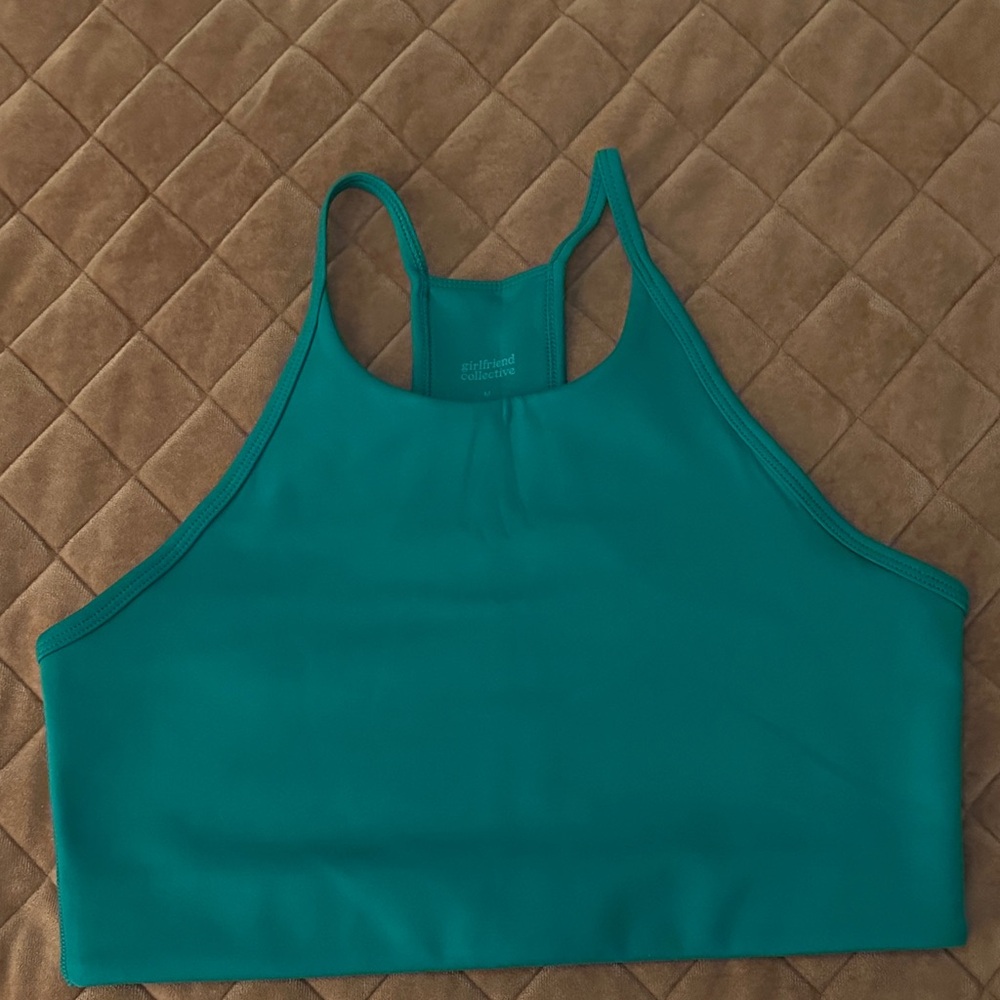 Girlfriend Collective Emerald Colette Halter Bra